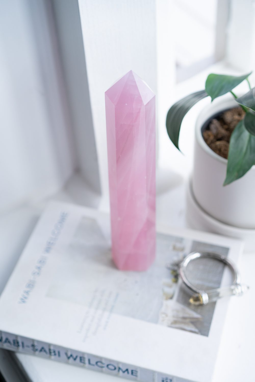 Large Gem Quality Rose Quartz Tower