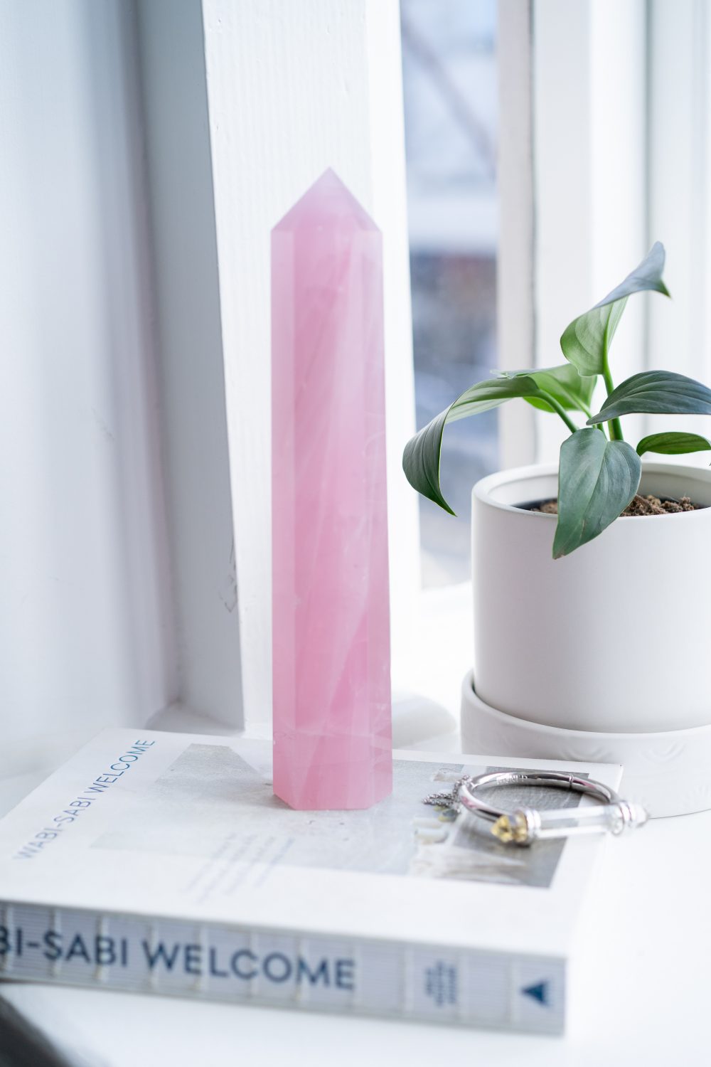 Large Gem Quality Rose Quartz Tower