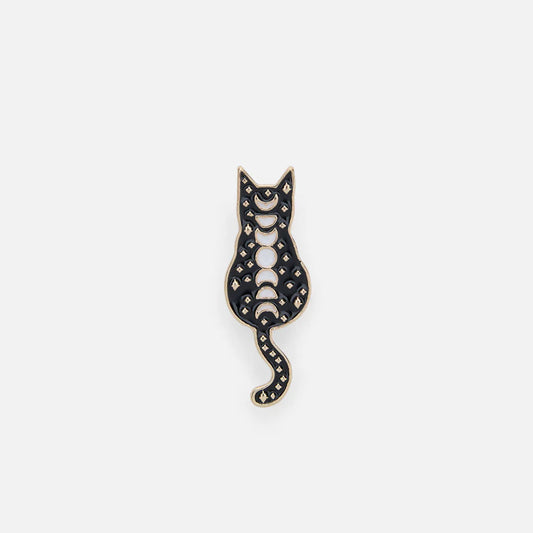 Lunar Phases Cat Pin