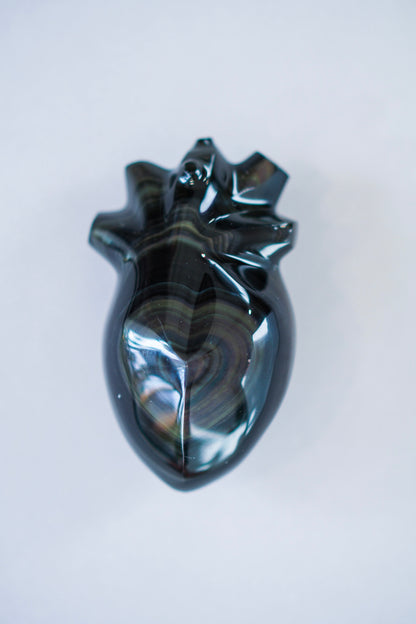Rainbow Obsidian Anatomical Heart