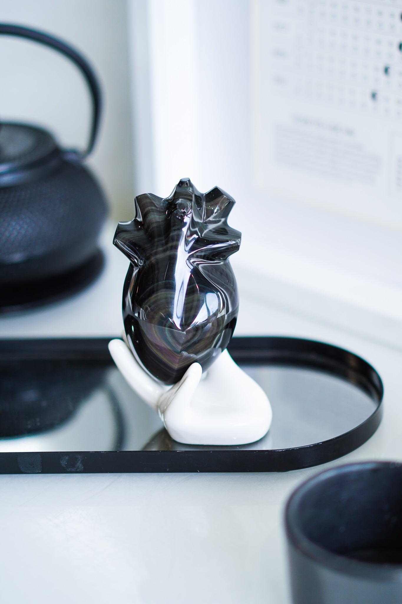 Rainbow Obsidian Anatomical Heart