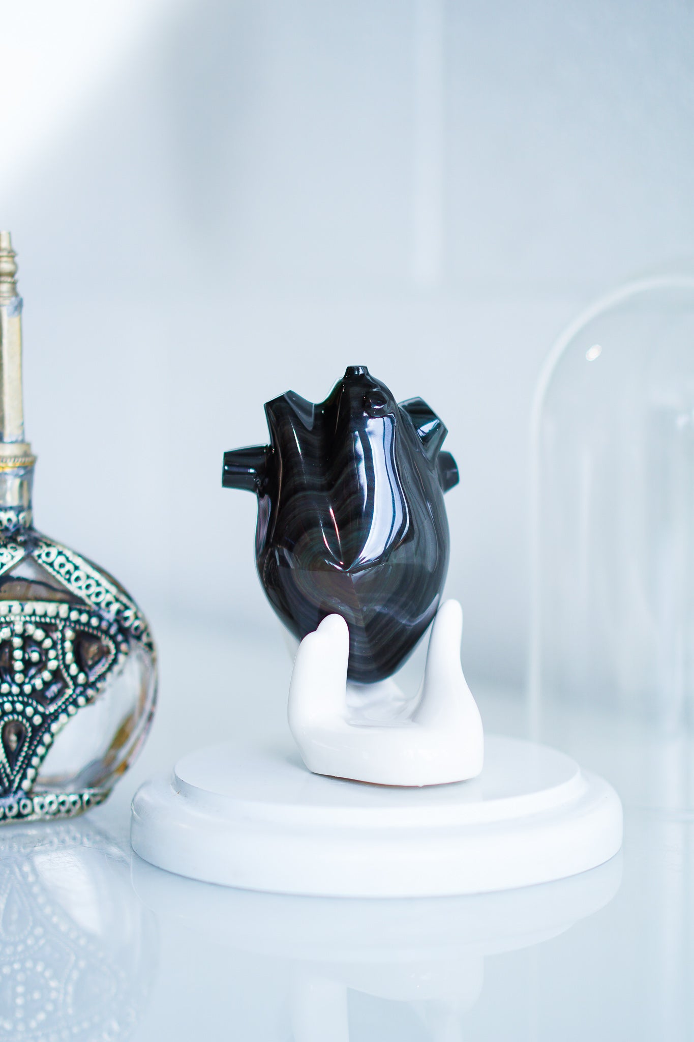 Rainbow Obsidian Anatomical Heart